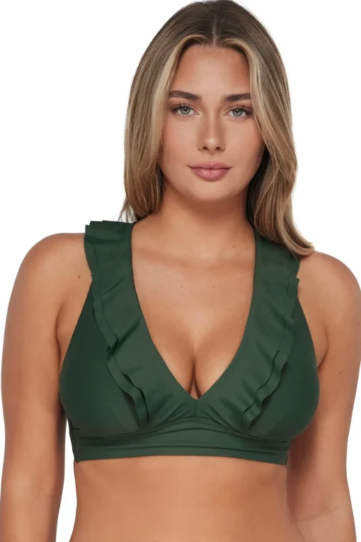 Sunsets Island Green Willa Wireless Top< Plus Size | Wire-Free