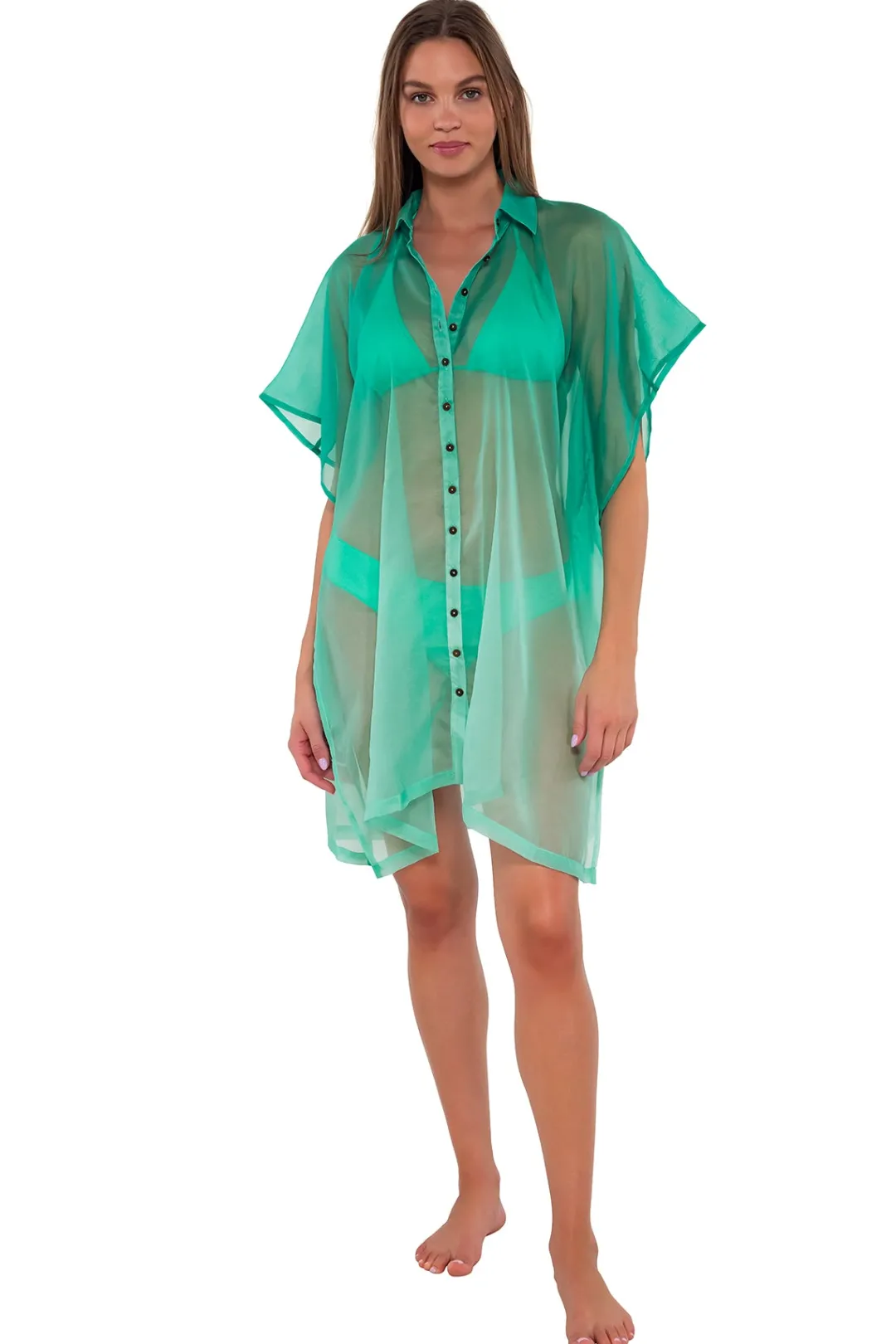 Sunsets Mint Shore Thing Tunic< Cover-Ups