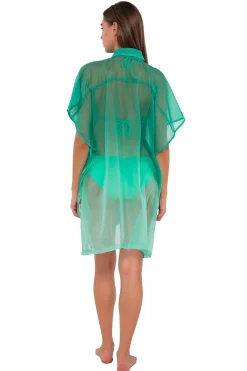Sunsets Mint Shore Thing Tunic< Cover-Ups