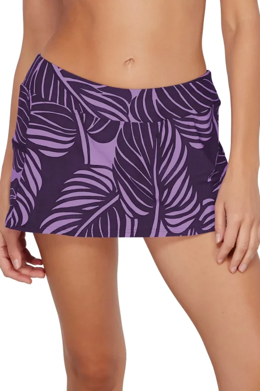 Sunsets Mystic Palms Sporty Swim Skirt Bottom< Plus Size