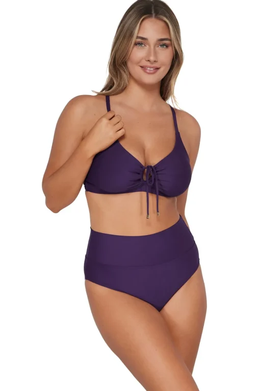Sunsets Paradise Plum Hannah High Waist Bottom< High-Waist | Bikini Bottoms