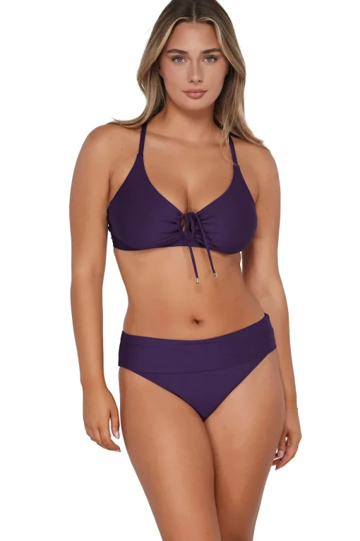 Sunsets Paradise Plum Hannah High Waist Bottom< High-Waist | Bikini Bottoms