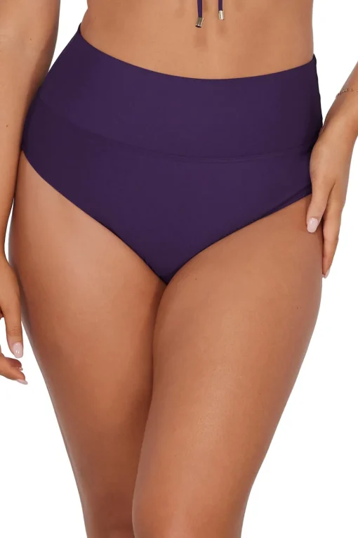 Sunsets Paradise Plum Hannah High Waist Bottom< High-Waist | Bikini Bottoms