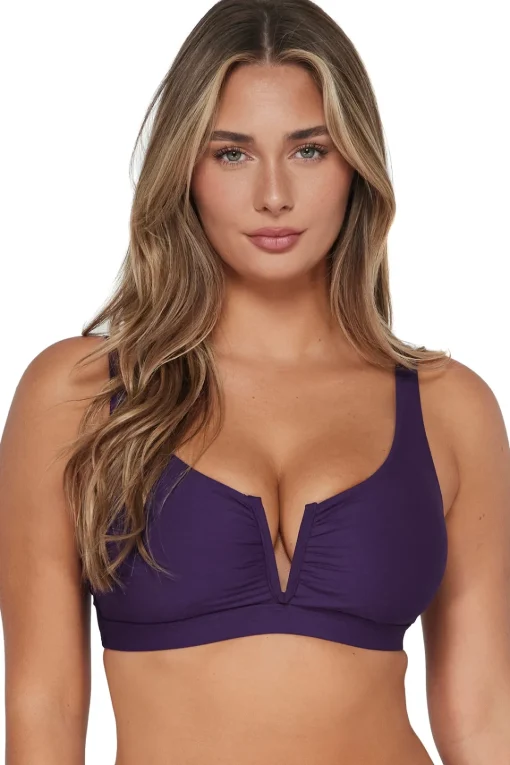 Sunsets Paradise Plum Vienna V-Wire Top< Plus Size | Underwire