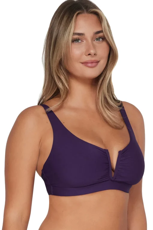 Sunsets Paradise Plum Vienna V-Wire Top< Plus Size | Underwire