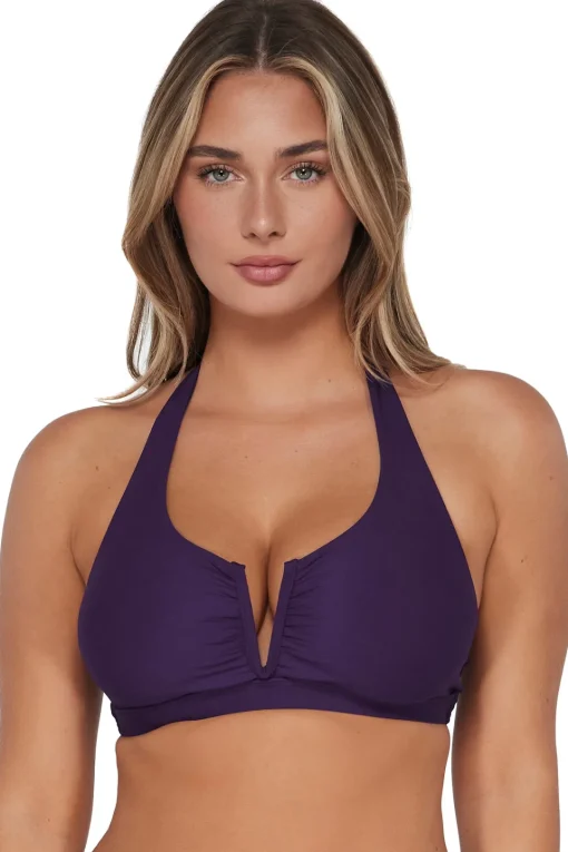 Sunsets Paradise Plum Vienna V-Wire Top< Plus Size | Underwire