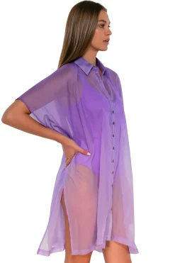 Sunsets Passion Flower Shore Thing Tunic< Cover-Ups