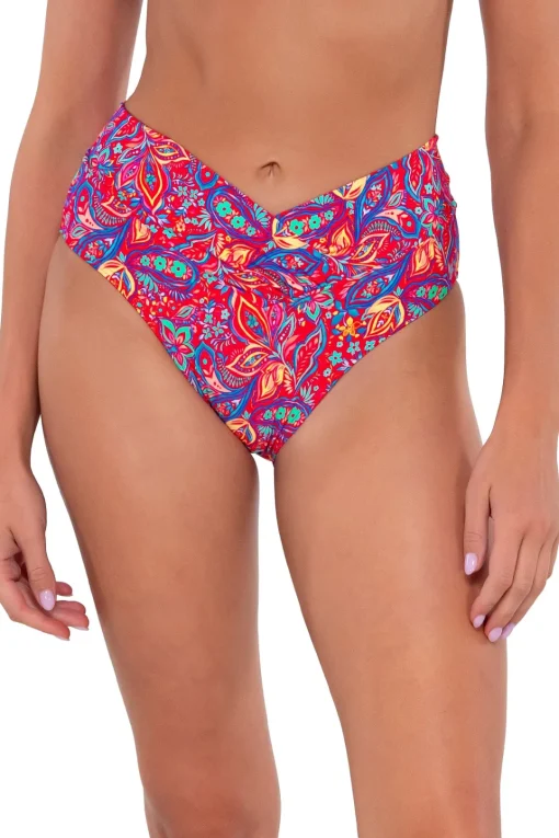 Sunsets Rue Paisley Summer Lovin' V-Front Bottom< Plus Size | Bikini Bottoms