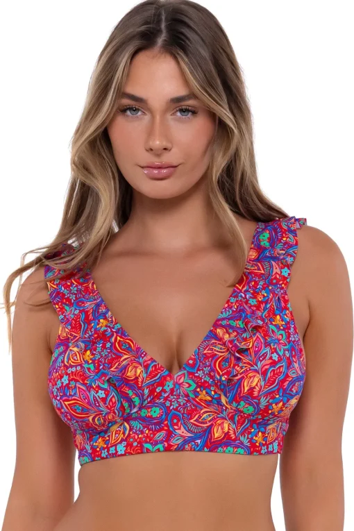 Sunsets Rue Paisley Willa Wireless Top< Plus Size | Wire-Free