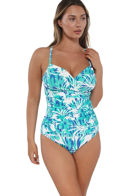 Sunsets Sea Breeze Sandbar Rib Serena Tankini Top< Plus Size | Underwire