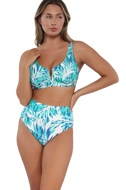 Sunsets Sea Breeze Sandbar Rib Hannah High Waist Bottom< Plus Size | High-Waist