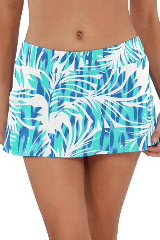Sunsets Sea Breeze Sandbar Rib Sporty Swim Skirt< Plus Size