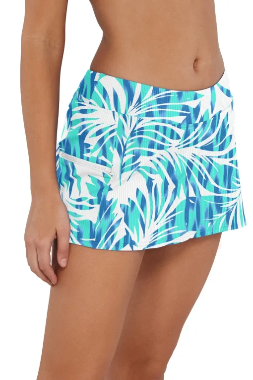 Sunsets Sea Breeze Sandbar Rib Sporty Swim Skirt< Plus Size