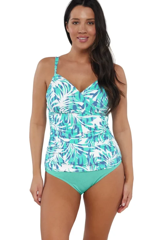 Sunsets Sea Breeze Sandbar Rib Serena Tankini Top< Plus Size | Underwire