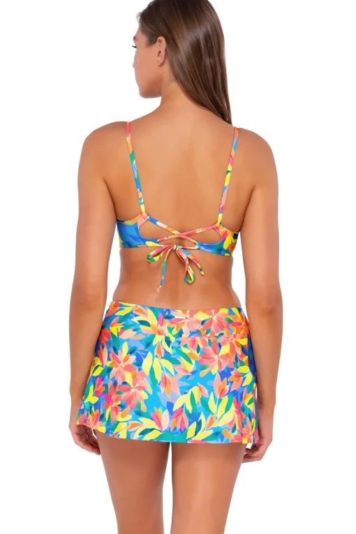 Sunsets Shoreline Petals Sporty Swim Skirt< Plus Size