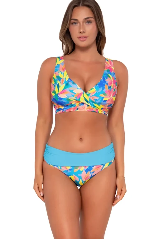 Sunsets Shoreline Petals Capri High Waist Bottom< High-Waist | Bikini Bottoms