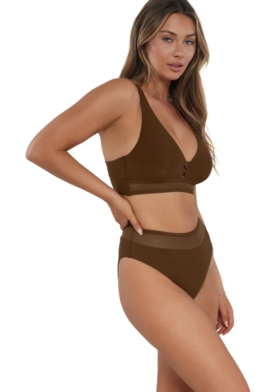 Sunsets Tiki Brown Annie High Waist Bottom< Plus Size | High-Waist