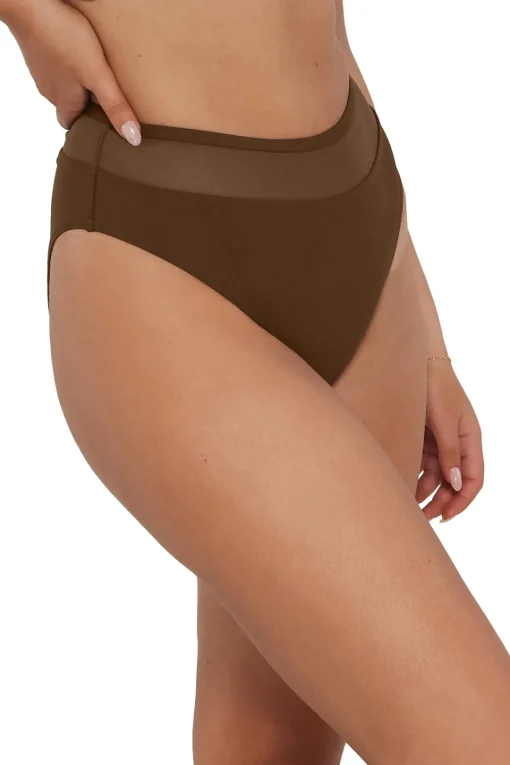 Sunsets Tiki Brown Annie High Waist Bottom< Plus Size | High-Waist