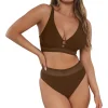 Sunsets Tiki Brown Danica Top< Plus Size | Underwire