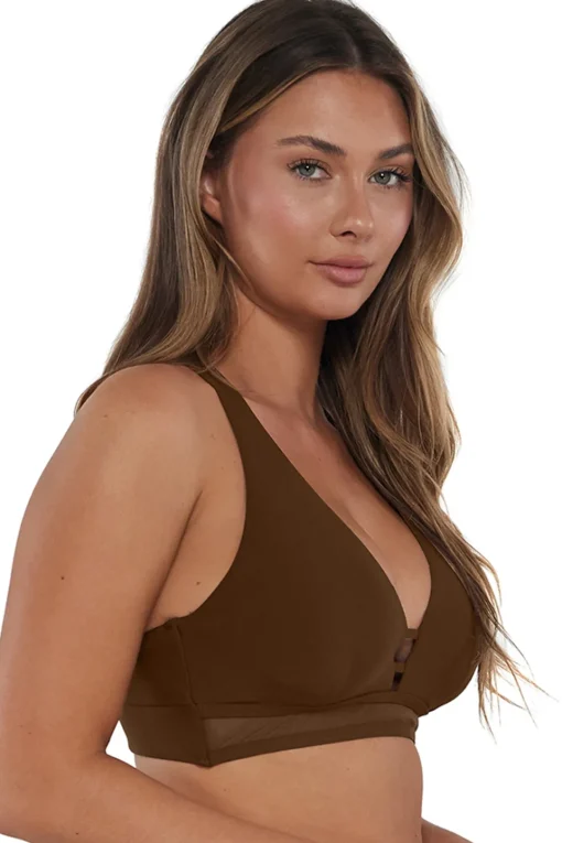 Sunsets Tiki Brown Danica Top< Plus Size | Underwire