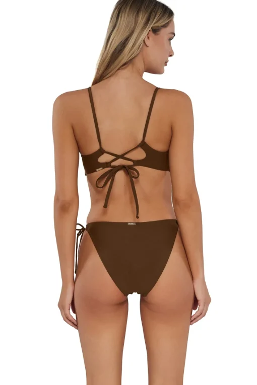 Sunsets Tiki Brown Everlee Tie Side Bottom< Bikini Bottoms | Tie Side