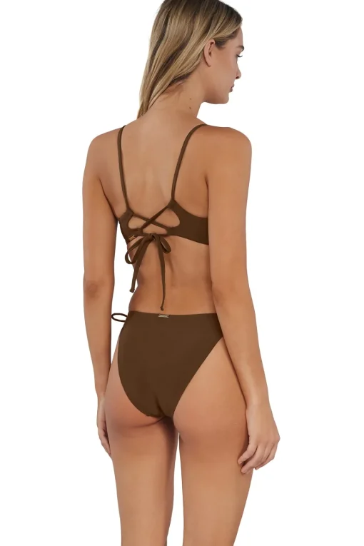 Sunsets Tiki Brown Everlee Tie Side Bottom< Bikini Bottoms | Tie Side