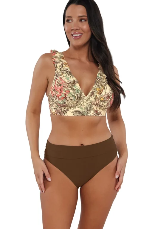 Sunsets Tiki Brown Hannah High Waist Bottom< Plus Size | High-Waist