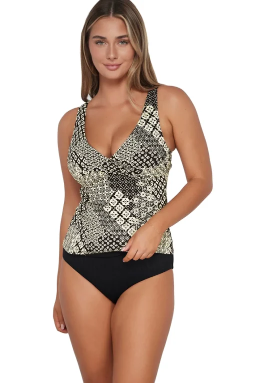 Sunsets Venice Seagrass Texture Elsie Tankini Top< Plus Size | Underwire