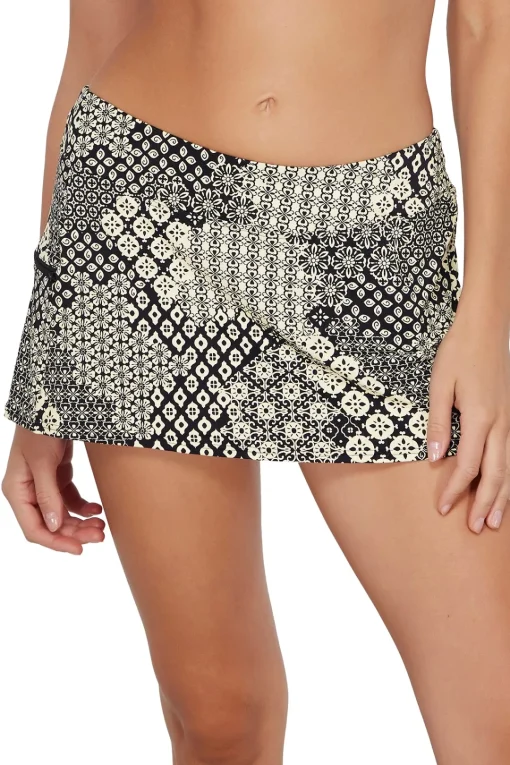 Sunsets Venice Seagrass Texture Sporty Swim Skirt Bottom< Plus Size