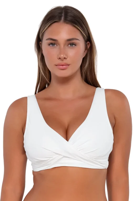 Sunsets White Lily Elsie Top< Bra-Sized | Bikini Tops